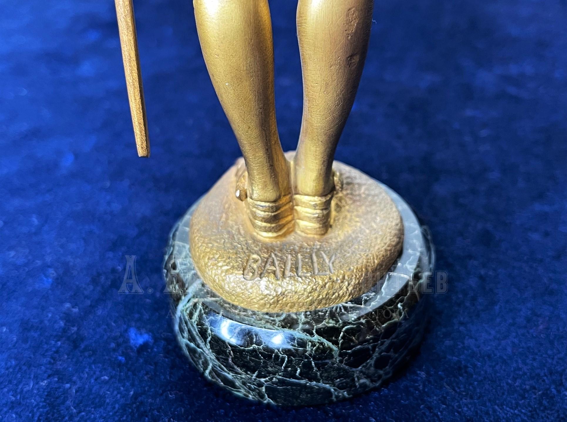 Бронза с костью хризоэлефантина скульптура антикварная Жанна д'Арк Bailly